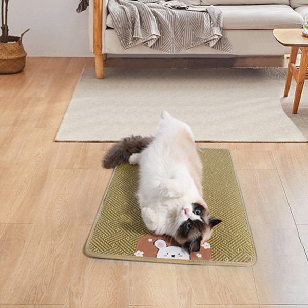 Summer pet anti slip woven rattan mat