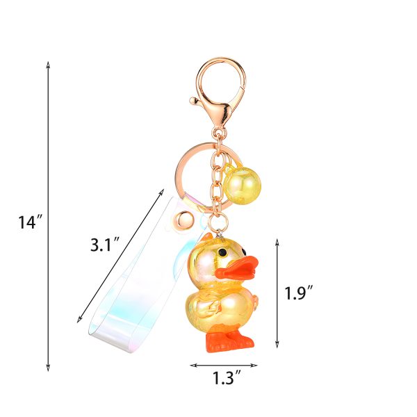 Cute and colorful acrylic duck keychain