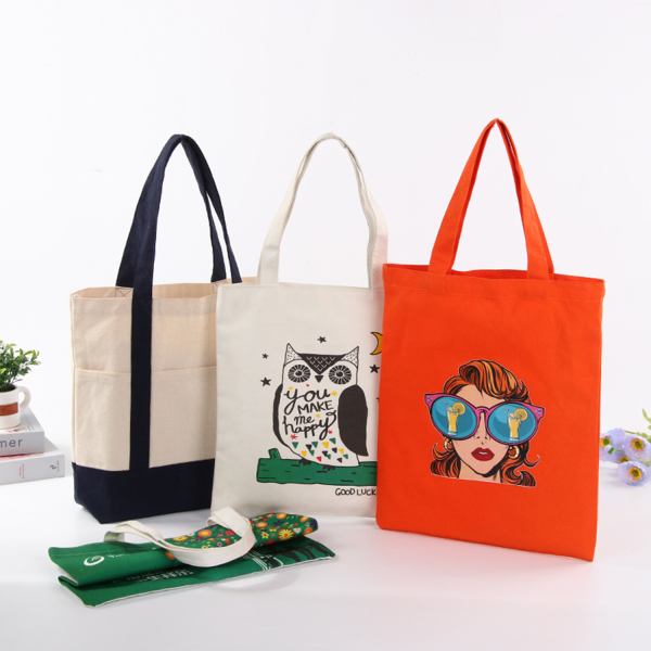 Daily Essentials Canvas Tote Bag With An External Pocket