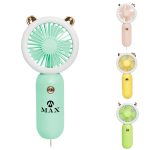 Portable USB rechargeable handheld fan with LED light