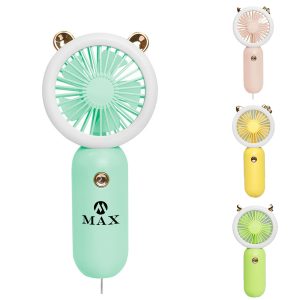 Portable USB rechargeable handheld fan with LED light