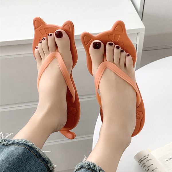 Cute kitten ladies flip flops slippers