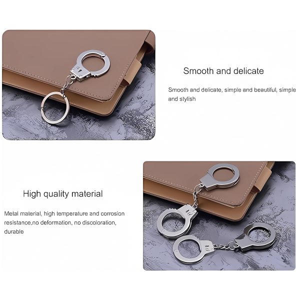 2 Pcs Mini Handcuffs Metal Keychain