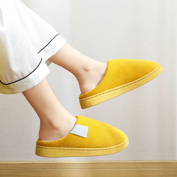 Solid-colored Plush Warm Slippers