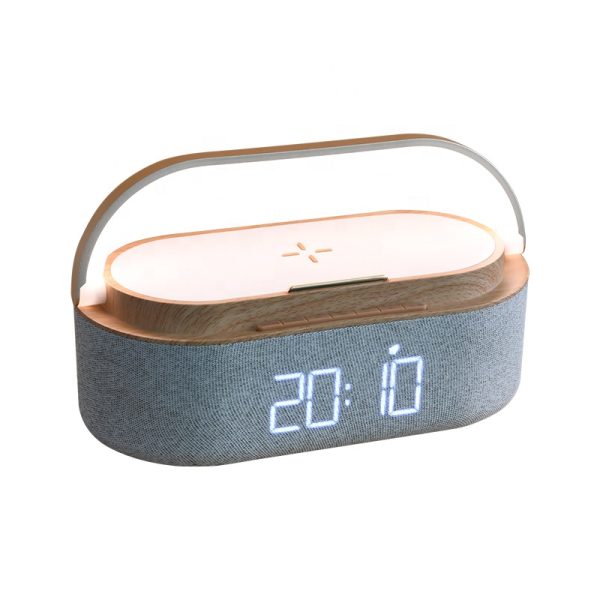 Alarm Clock With Wireless Charging Bluetooth Speaker