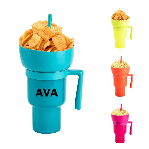 30OZ Plastic Snack & Drink All-in-One Cups