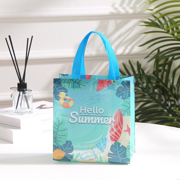 Non-woven beach printed shopping handbag