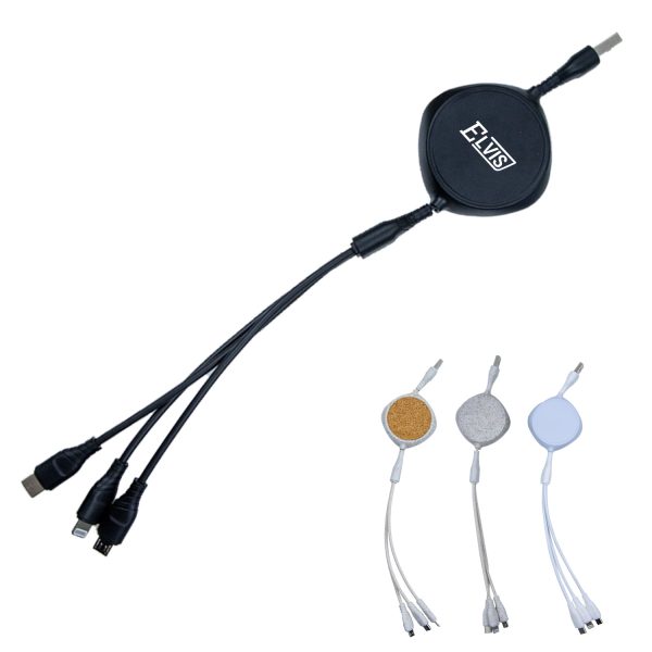 3 in 1 wheat straw telescopic data cable