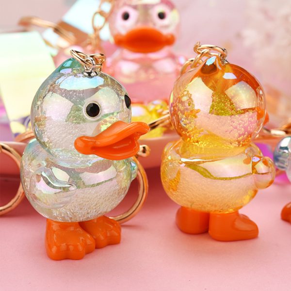 Cute and colorful acrylic duck keychain