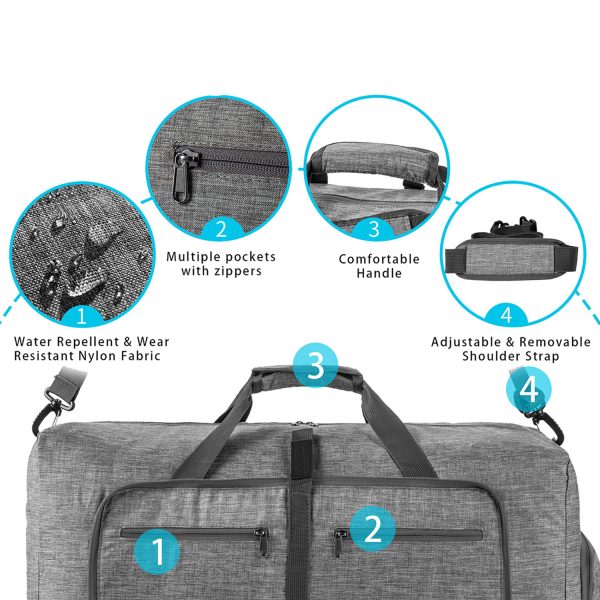 Folding portable travel duffel bag