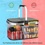 Large capacity waterproof insulated foldable picnic basket