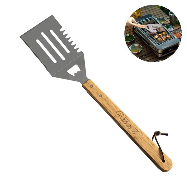 Wooden Handle Barbecue Stainless Steel Spatula