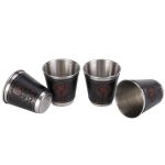 2.4OZ Portable Stainless Steel Wine Shot Glass 4 Pcs Set