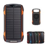 10,000 mAh Wireless Solar Power Bank w/ Flashlight