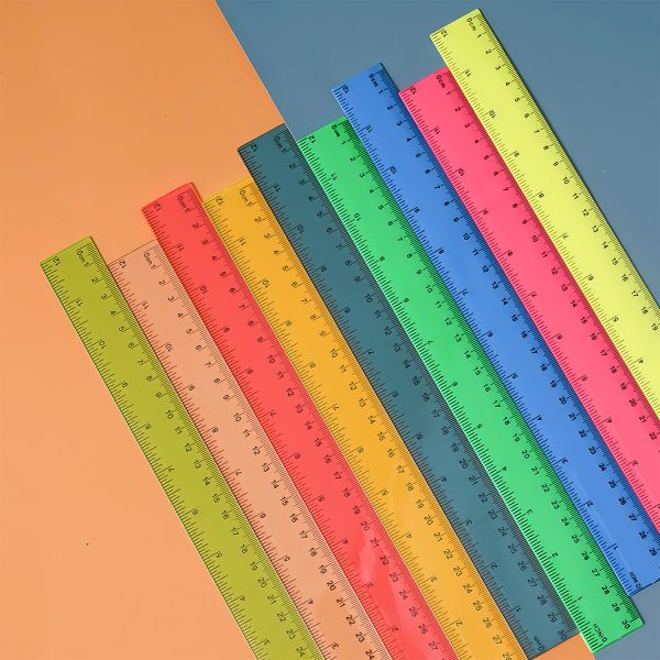 4 pieces of colored long rulers for office students