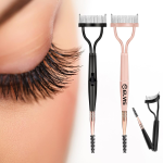 Foldable steel needle eyelash comb