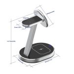 Magnetic all-aluminum alloy 15W 3-in-1 wireless fast charger