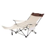 Foldable Camping Chair W/ Footrest