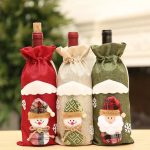 Christmas Santa Claus Wine Bottle Covers Drawstring Bags