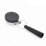 Metal retractable keychain with pen holder