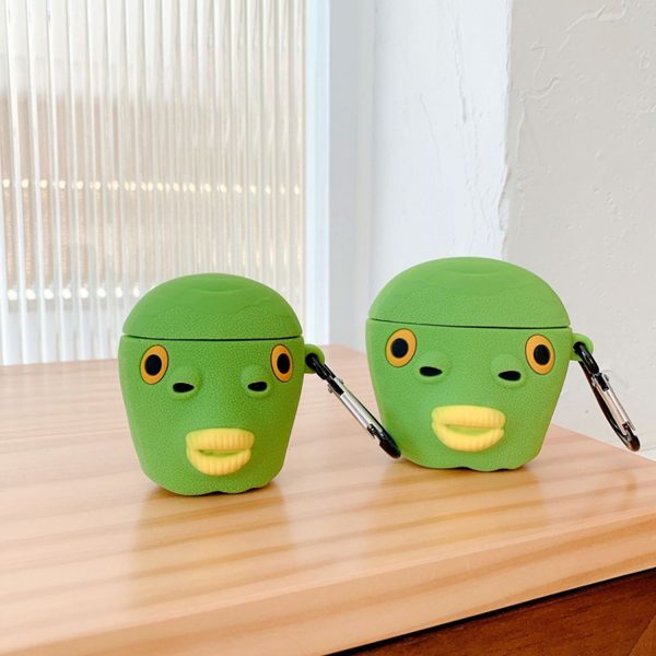 Green Fish Man Cartoon Apple Airpods Case