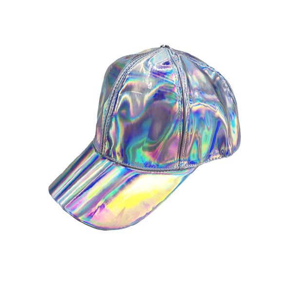 Colorful patent leather baseball cap