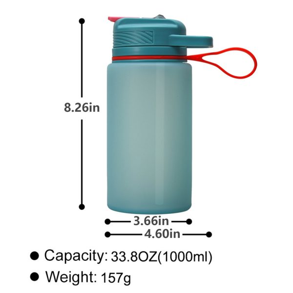 1000ML drop-proof portable silicone folding water bottle