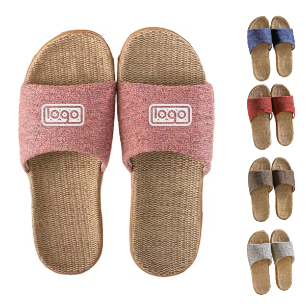 Lightweight & Soft Cotton linen Open-Toe Slippers