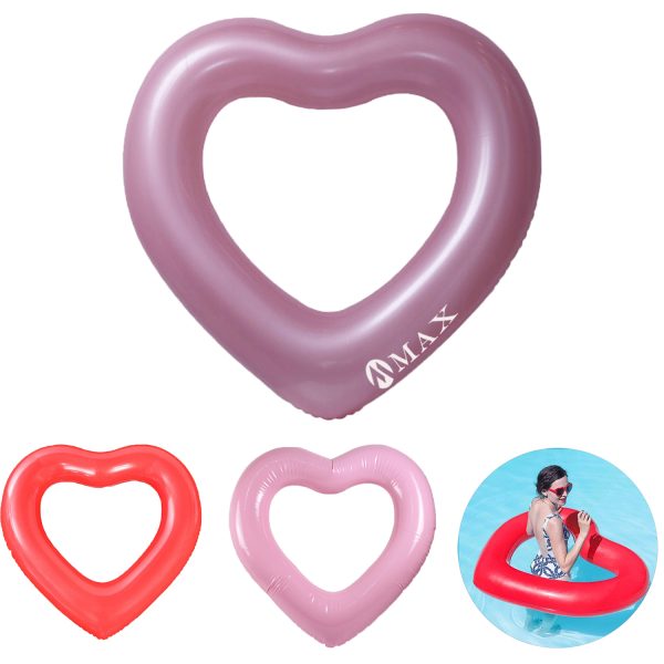 Thickened PVC adult heart-shaped inflatable swimming ring