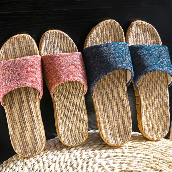 Lightweight & Soft Cotton linen Open-Toe Slippers