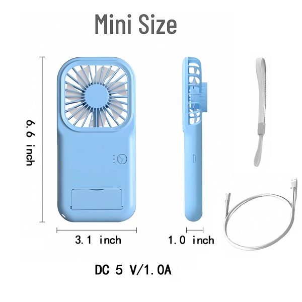 Portable Mini Battery Operated Phone Holder Handheld Fan