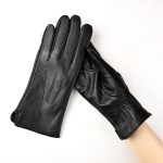 Winter Genuine Leather Lambskin Gloves for ladies