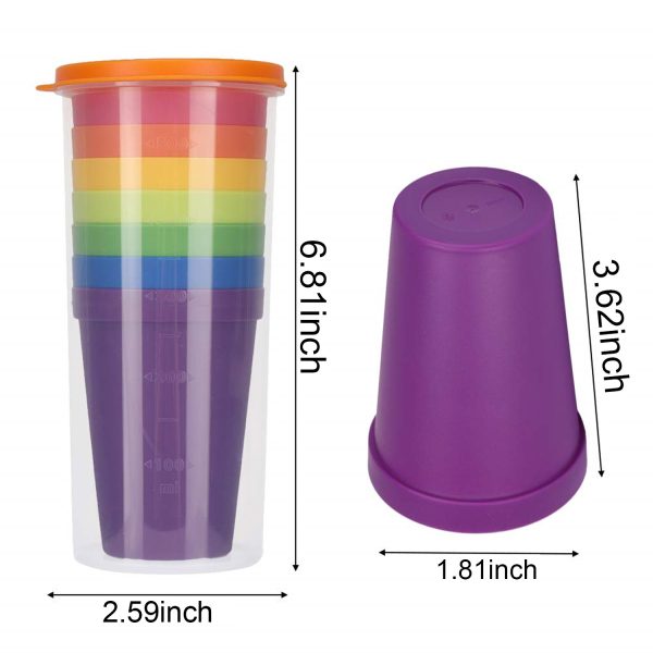 Multipurpose Unbreakable Plastic Cup Set In 7 Rainbow Colors