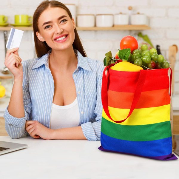 Rainbow Canvas Tote Bag