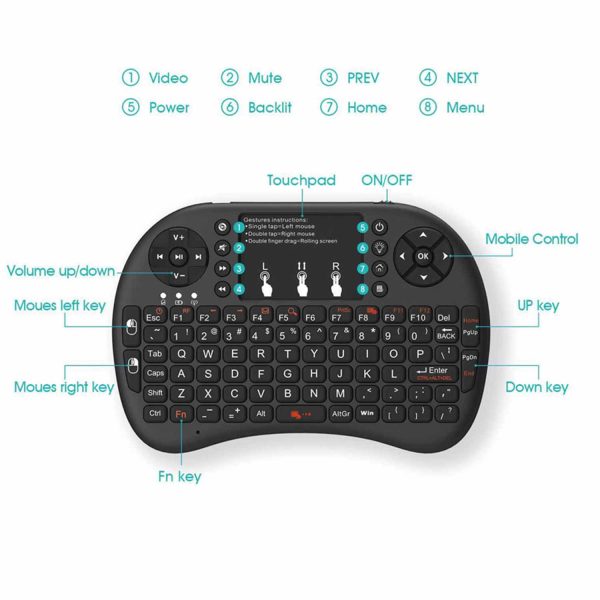 Mini Wireless Keyboard with Touchpad