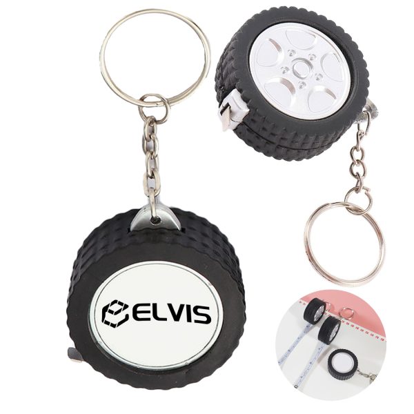 Mini tire tape measure keychain