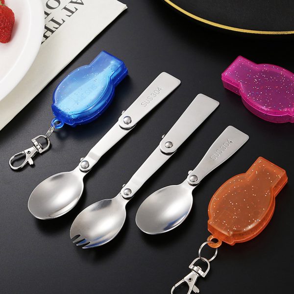 Stainless Steel Foldable Spoon W/ Portable Box