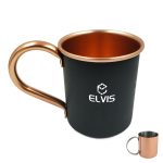 Outdoor portable black spray painted mug