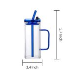 13.5 Oz. Glass Tumbler with Straw and Acrylic Lid