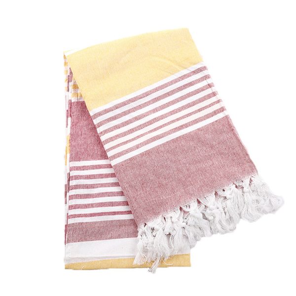 Cotton Turkish fringe striped beach towel