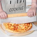 Wooden handle pizza knife