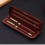 Red bamboo wooden box unisex jewel business signature pen