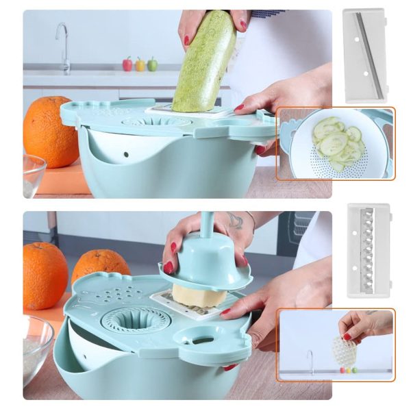 Magic Rotate Vegetable Cutter W/ Drain Basket