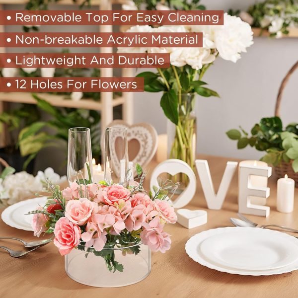 Acrylic transparent round flower vase