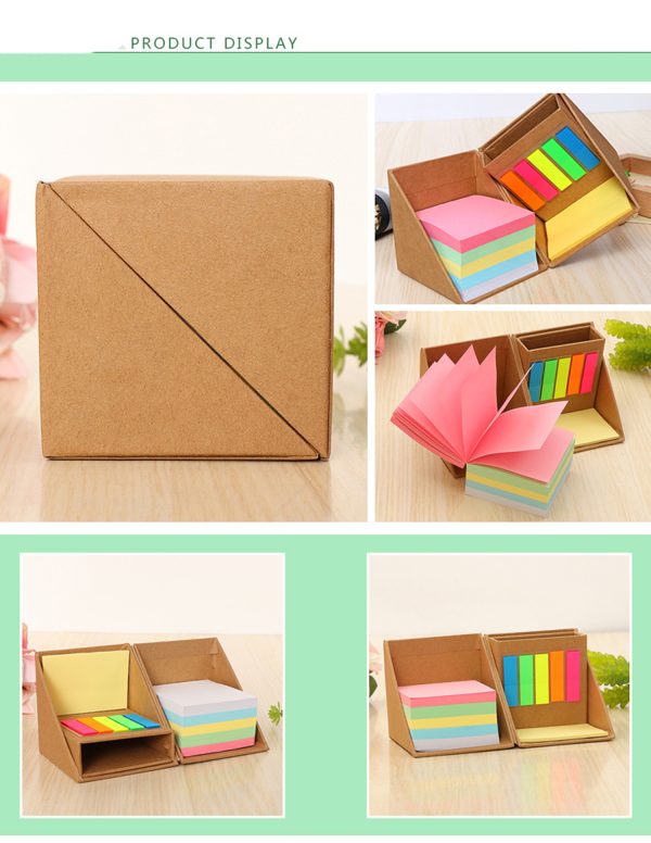 Desk Square Sticky Memo Note Cube Organizer