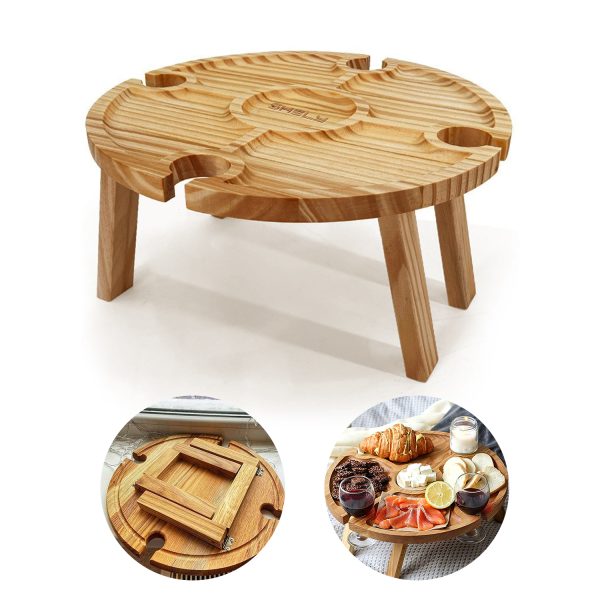 Functional Bamboo Snack Tray Table