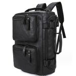 PU Leather Multi-functional Travel Backpack