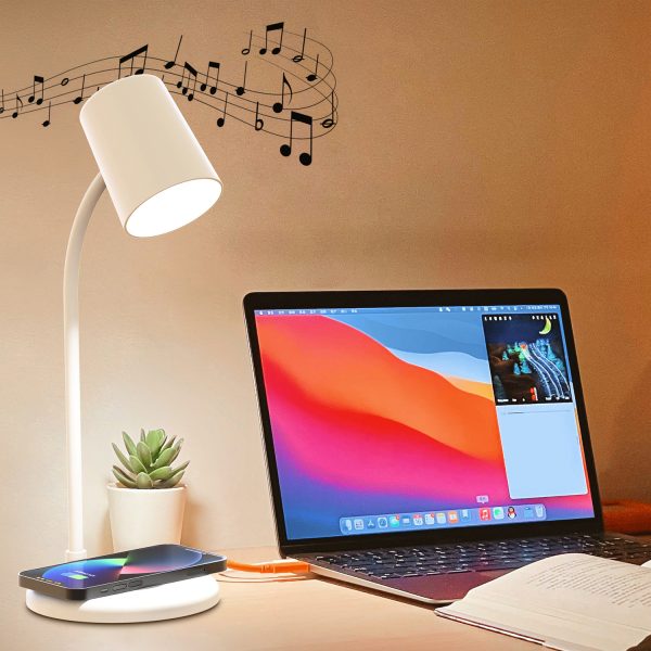 Wireless charging music table lamp speaker