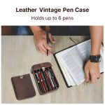 PU Leather Pen Organizer 6-pack Drawer Type Pencil Case