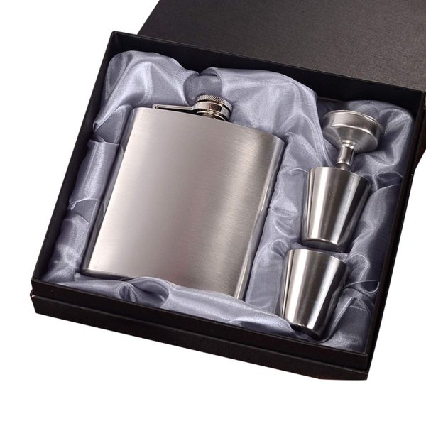 Portable 7oz Stainless Steel Hip Flask Set